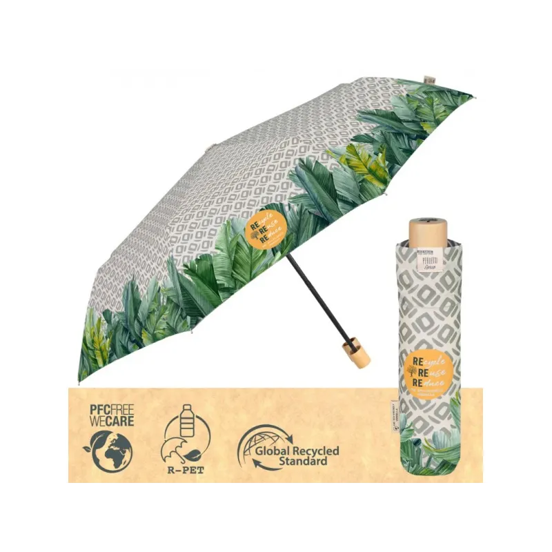 PERLETTI GREEN Dámsky skladací dáždnik BANANO, 19130 PERLETTI GREEN Dámsky skladací dáždnik BANANO, 19130