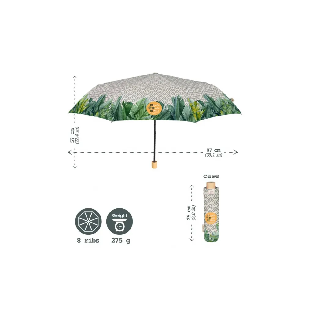 PERLETTI GREEN Dámsky skladací dáždnik BANANO, 19130