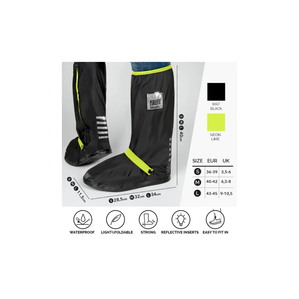 Kvalitné nepremokavé návleky na obuv Perletti Travel Lime, veľkosť L 43/45, 95014