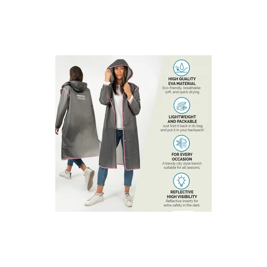 Dámsky pršiplášť Transparente Rosa – Ružový štýlový pršiplášť veľ. M