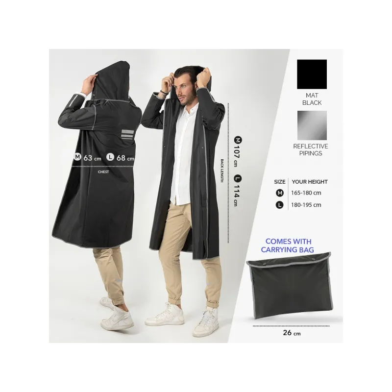 Kvalitní pánská pláštěnka Nero/Grey, vel.M, 14224 Kvalitní pánská pláštěnka Nero/Grey, vel.M, 14224
