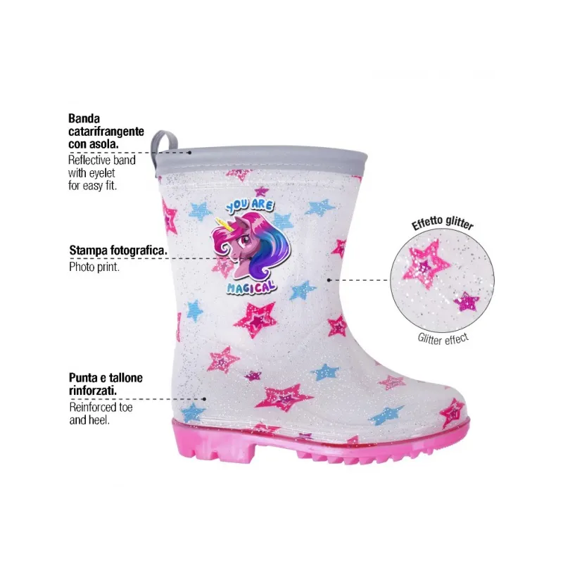 Detské reflexné gumáky Perletti Cool Kids Unicorn, 15607 Detské reflexné gumáky Perletti Cool Kids Unicorn, 15607