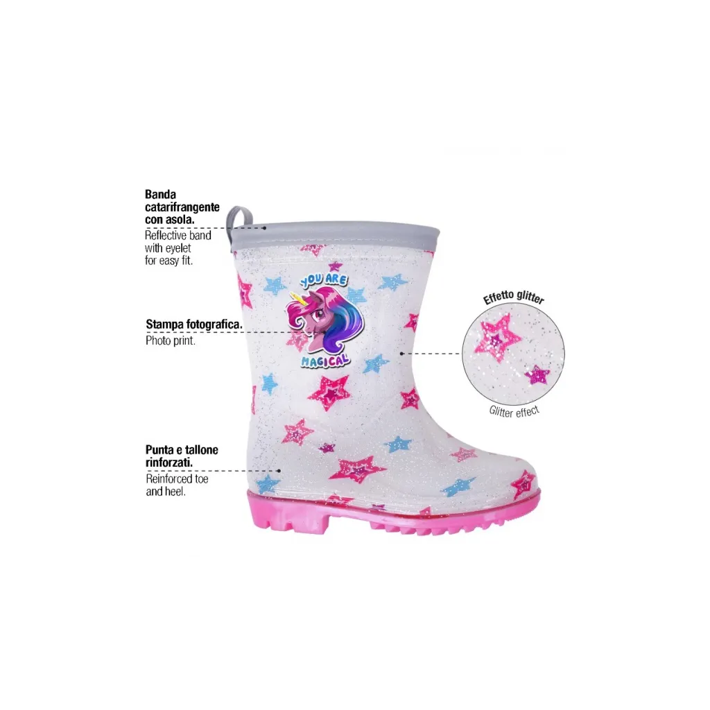 PERLETTI Dětské reflexní holínky COOL KIDS Unicorn, 15607