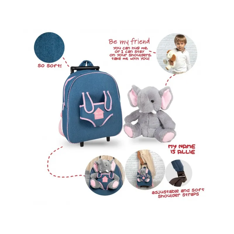 Detský batoh na kolieskach Perletti Toys so sloníkom – praktický a zábavný batoh pre deti
