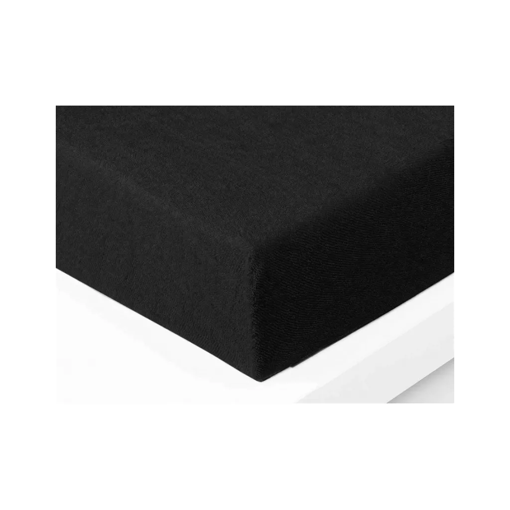 CARBOTEX Posteľné prestieradlo / plachta, Froté Čierna, 180/200cm,MMT34