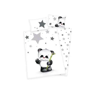 HERDING Dětské bavlněné povlečení do postýlky MALÁ PANDA, 100/135+40/60 HERDING Dětské bavlněné povlečení do postýlky MALÁ PANDA, 100/135+40/60