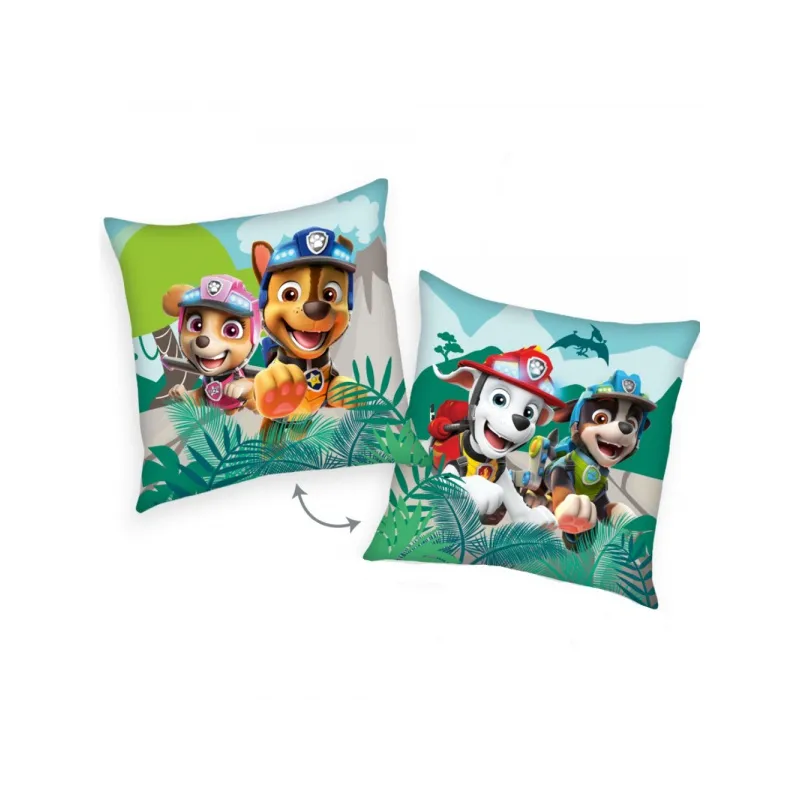 Obojstranný dekoračný vankúšik 40/40cm PAW PATROL Dino Rescue Obojstranný dekoračný vankúšik 40/40cm PAW PATROL Dino Rescue
