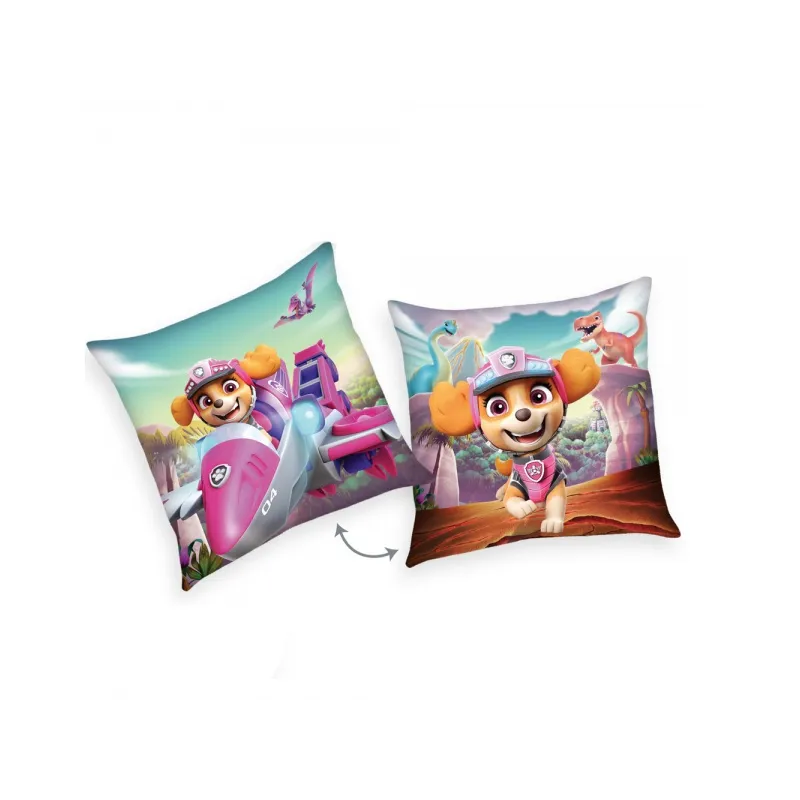 Oboustranný dekorační polštářek 40/40cm PAW PATROL Dino Rescue Oboustranný dekorační polštářek 40/40cm PAW PATROL Dino Rescue