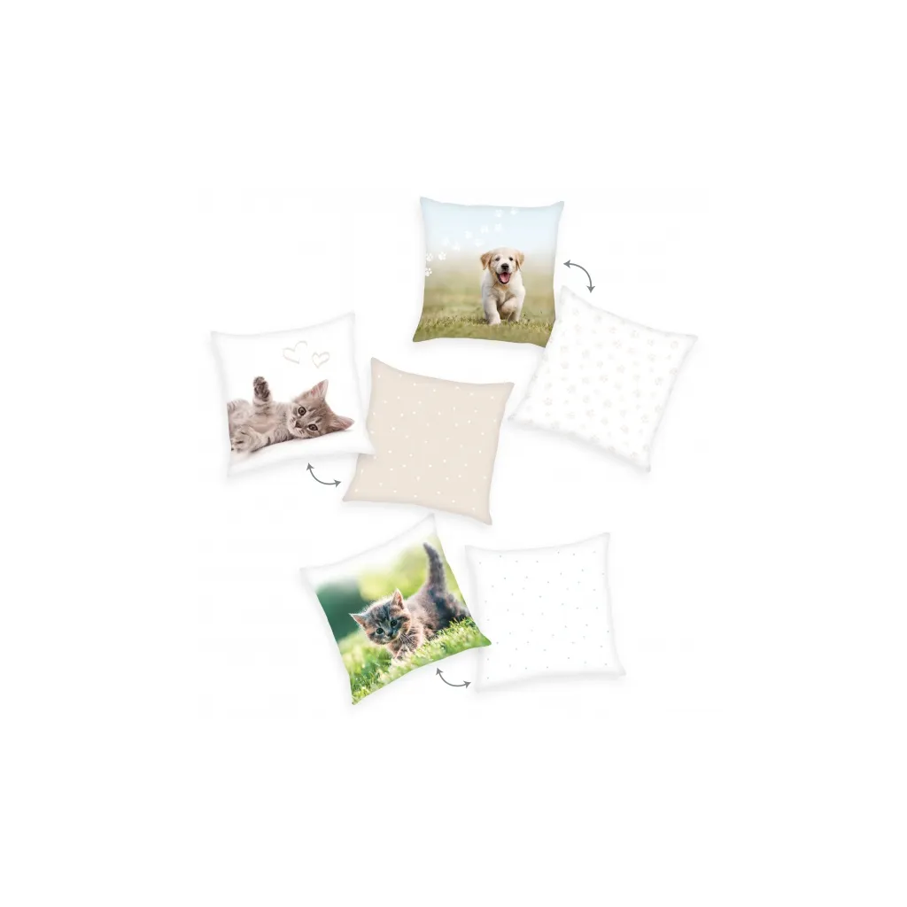 HERDING Oboustranný dekorační polštářek 40/40cm KOČÁTKO