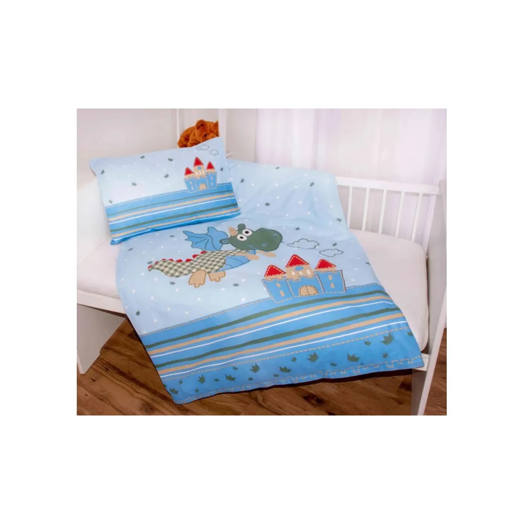 HERDING Detské bavlnené obliečky do postieľky MALÝ DRÁČIK, 100/135+40/60