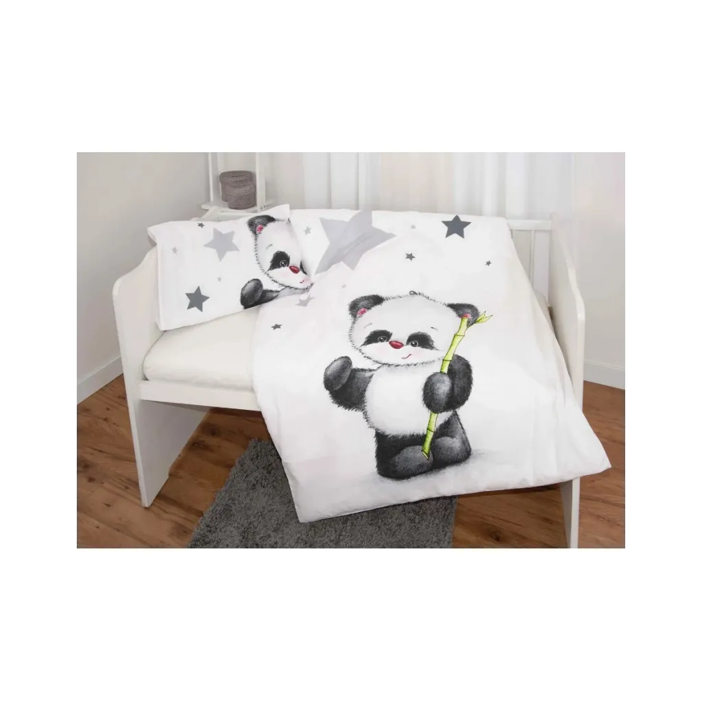 HERDING Dětské bavlněné povlečení do postýlky MALÁ PANDA, 100/135+40/60