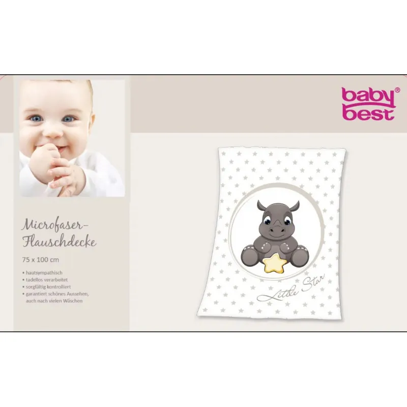 Baby supersoft flísová deka 75/110cm Herding MALÝ NOSOROŽEC Baby supersoft flísová deka 75/110cm Herding MALÝ NOSOROŽEC