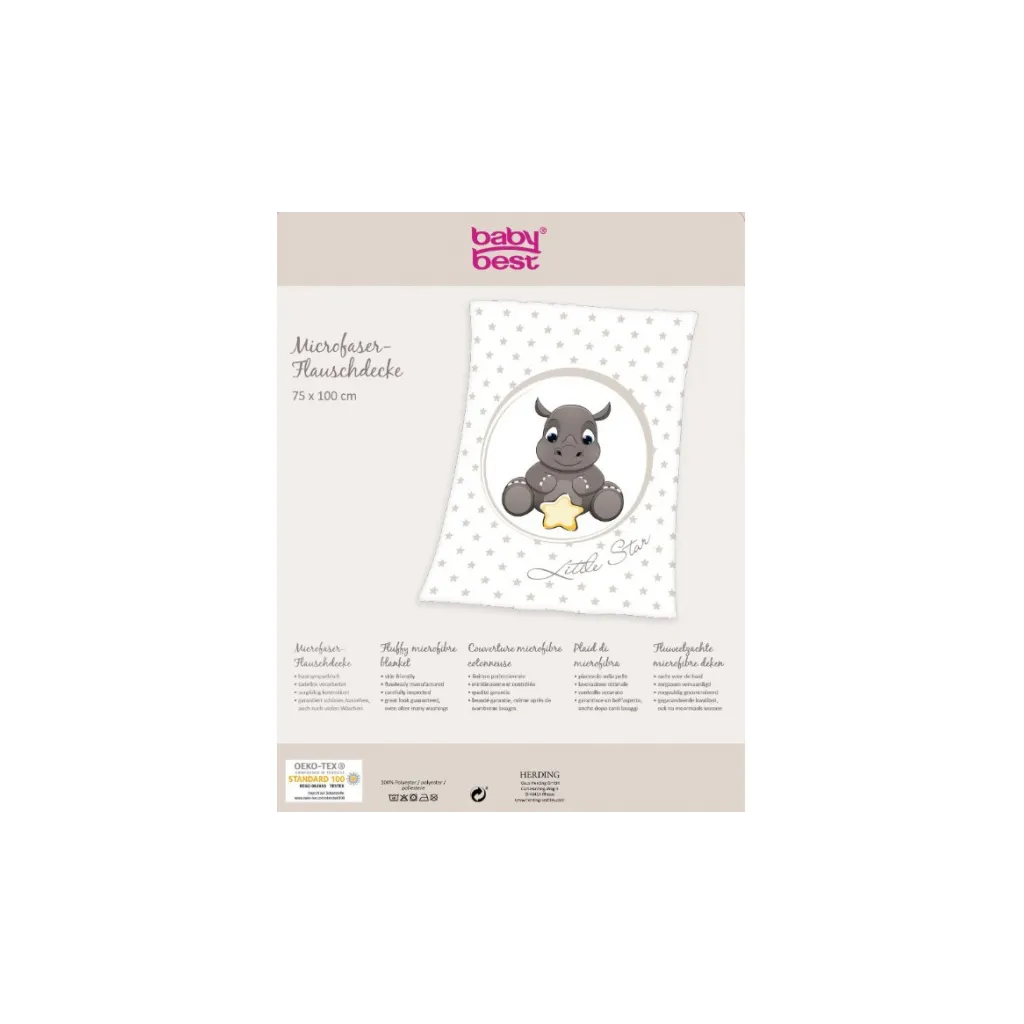 HERDING Baby supersoft flísová deka 75/110cm MALÝ NOSOROŽEC