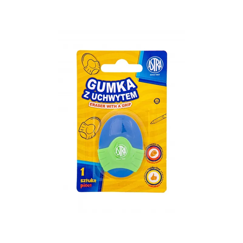 ASTRA, Oválná guma s úchopem, blistr, mix barev, 403022005