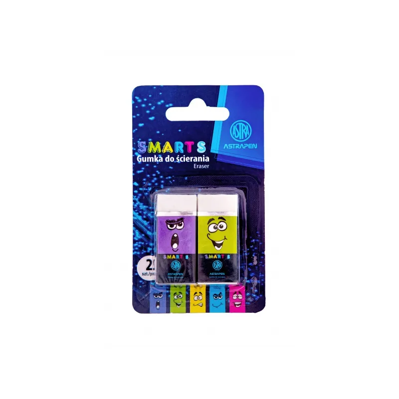 ASTRA Smart, 2ks biela guma, veľ.S, blister, mix farieb, 403022015