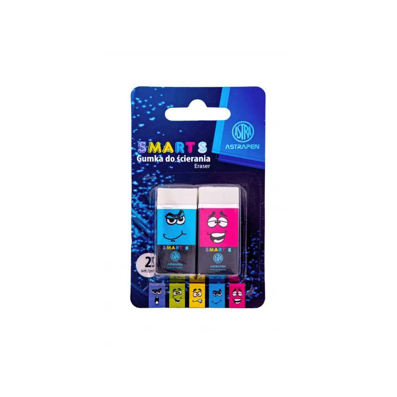 ASTRA Smart, 2ks biela guma, veľ.S, blister, mix farieb, 403022015