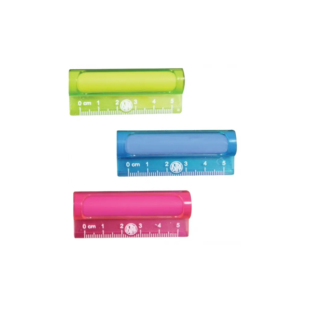 ASTRA 2v1, Guma s pravítkem 5cm, blistr 3ks, mix barev, 425022007