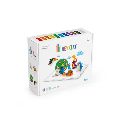 HEY CLAY Kreativní modelovací souprava - Ptáci (18 kusů modelovací hmoty)