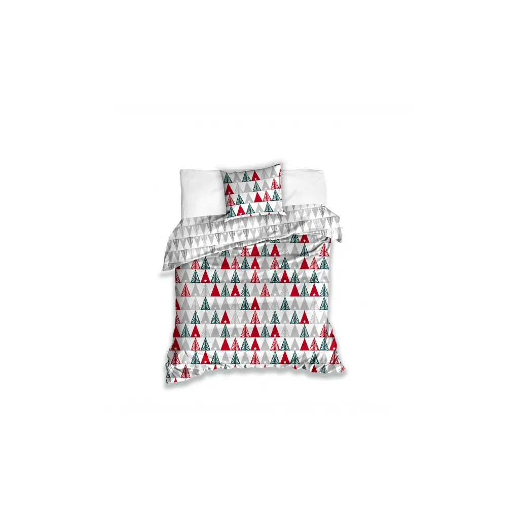 Obojstranné vianočné bavlnené obliečky TREE, 140/200+70/90, ROT221042