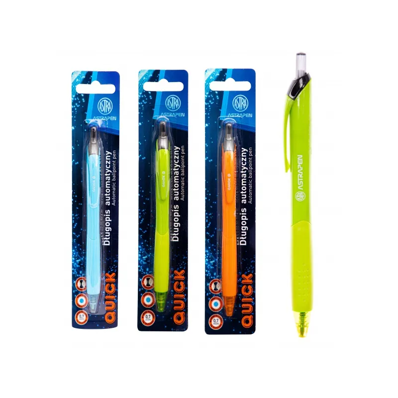 ASTRAPEN QUICK, Guľôčkové pero 0,7mm, modré, blister, mix farieb, 201022025