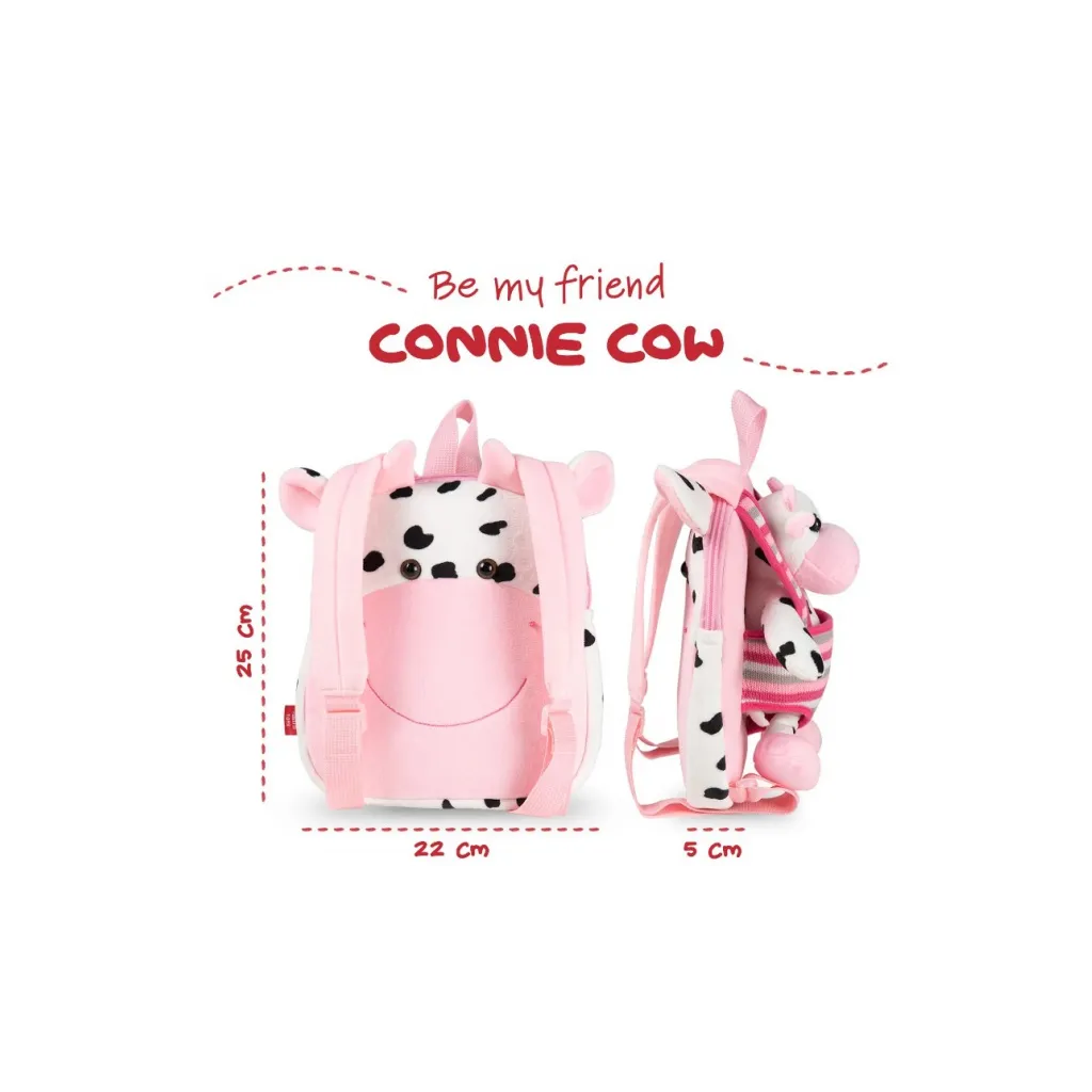 BE MY FRIEND, Dětský oboustranný plyšový batoh s odnímatelnou hračkou KRAVIČKA, 13030
