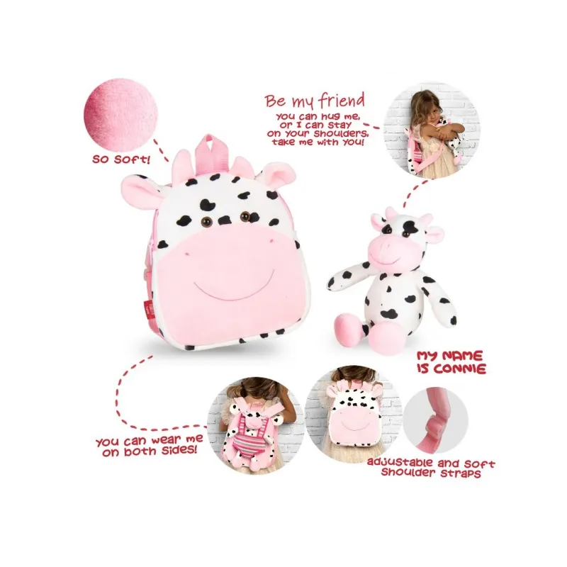 Detský obojstranný plyšový batoh s odnímateľnou hračkou Perletti Toys, KRAVIČKA, 13030 Detský obojstranný plyšový batoh s odnímateľnou hračkou Perletti Toys, KRAVIČKA, 13030