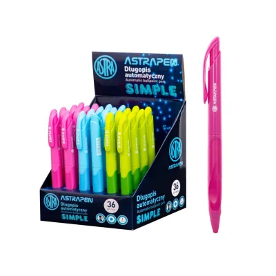 ASTRAPEN SIMPLE, Guľôčkové pero 1mm, modré, stojan, mix farieb, 201022012 ASTRAPEN SIMPLE, Guľôčkové pero 1mm, modré, stojan, mix farieb, 201022012