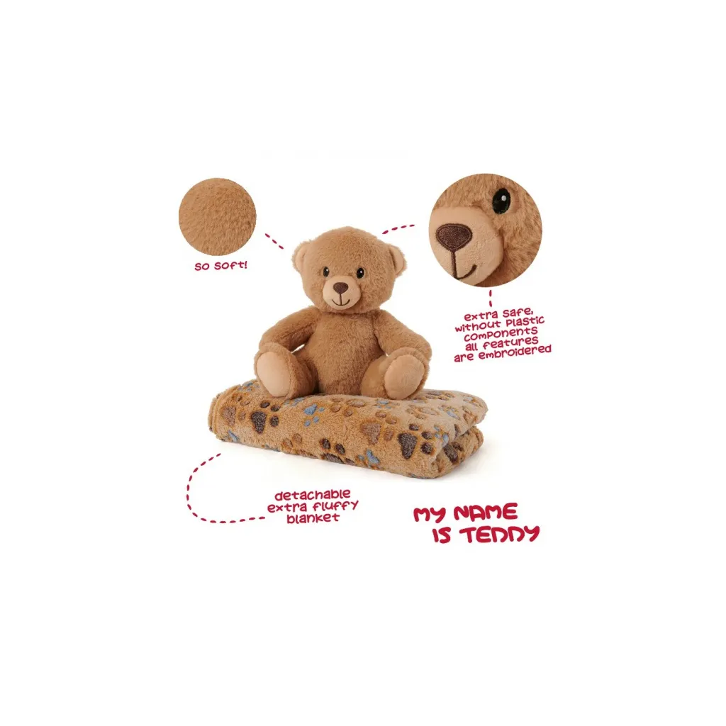 BE MY FRIEND, Plyšová hračka MEDVÍDEK + Fluffy deka 120x80cm, 13066