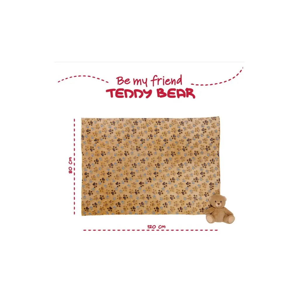 BE MY FRIEND, Plyšová hračka MEDVEDÍK + Fluffy deka 120x80cm, 13066