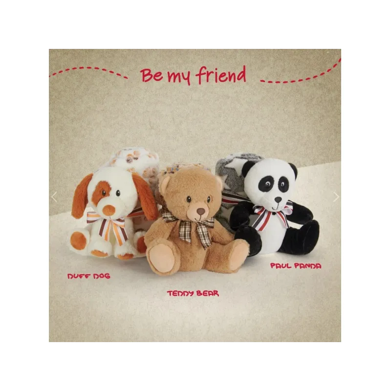 BE MY FRIEND, Plyšová hračka MEDVÍDEK + Fluffy deka 120x80cm, 13066 BE MY FRIEND, Plyšová hračka MEDVÍDEK + Fluffy deka 120x80cm, 13066