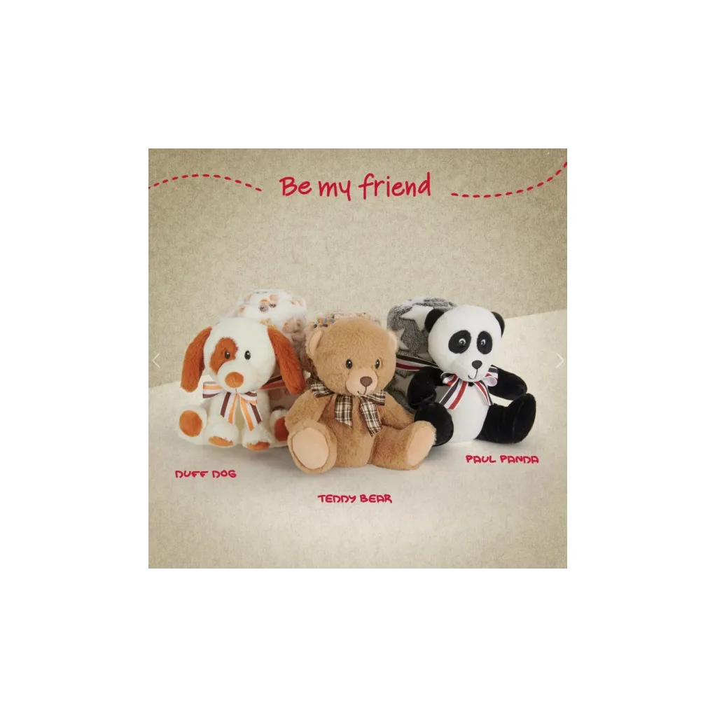 BE MY FRIEND, Plyšová hračka MEDVEDÍK + Fluffy deka 120x80cm, 13066