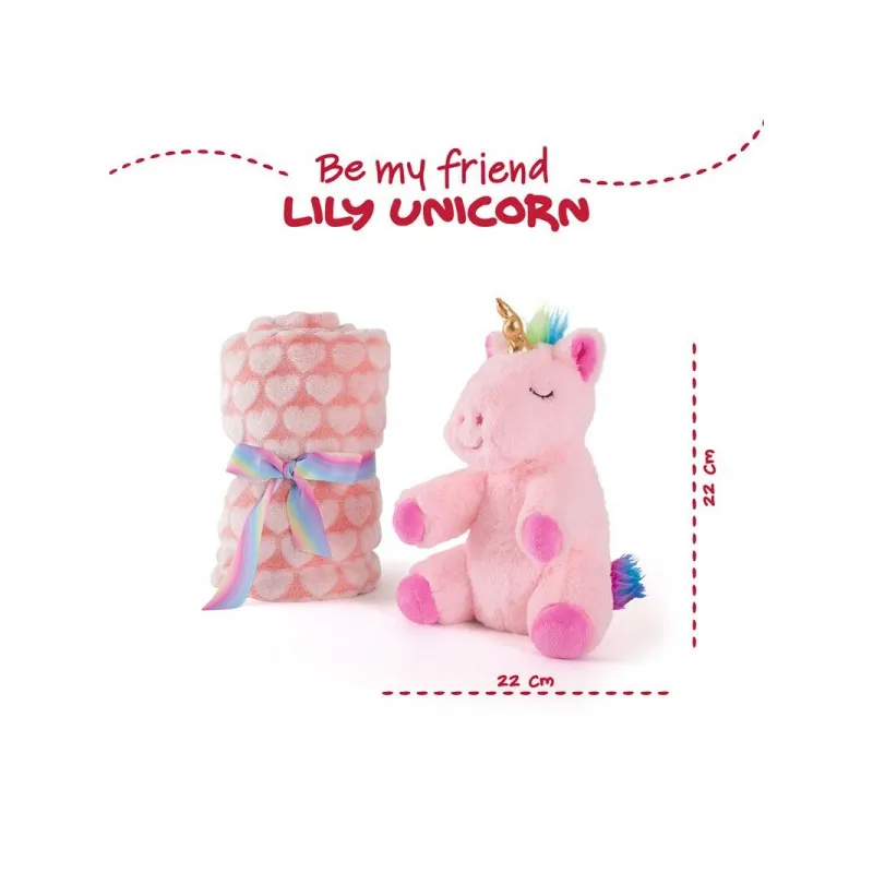 BE MY FRIEND, Plyšová hračka UNICORN + Fluffy deka 120x80cm, 13069 BE MY FRIEND, Plyšová hračka UNICORN + Fluffy deka 120x80cm, 13069