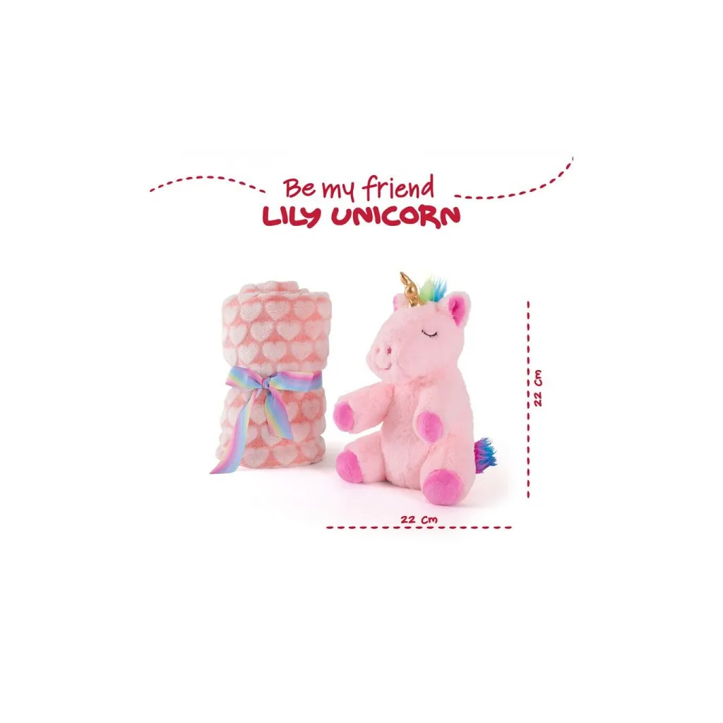 BE MY FRIEND, Plyšová hračka UNICORN + Fluffy deka 120x80cm, 13069