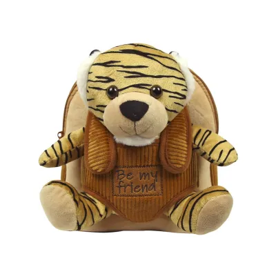 BE MY FRIEND, Detský plyšový batoh s odnímateľnou hračkou TIGER, 13050