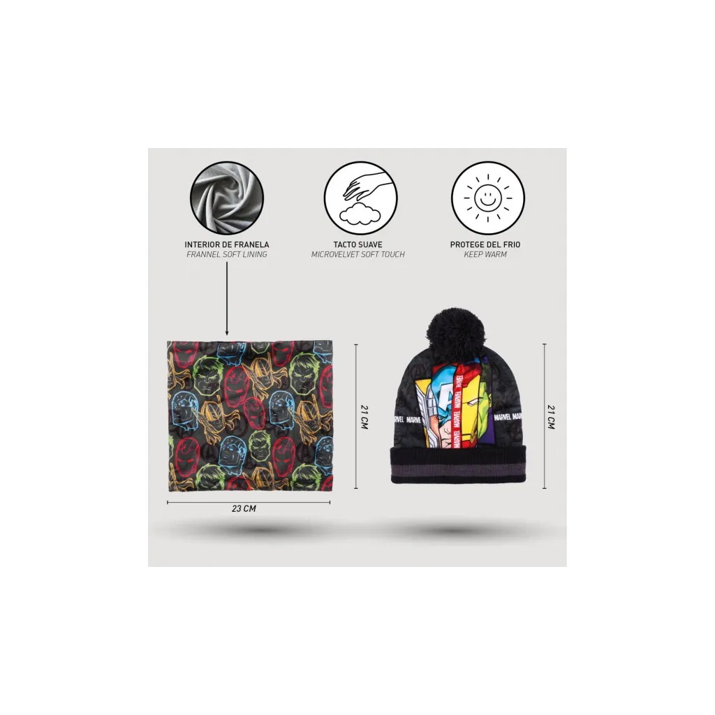 Zimný set v darčekovom balení (čiapka, nákrčník, rukavice) AVENGERS, 2200009624