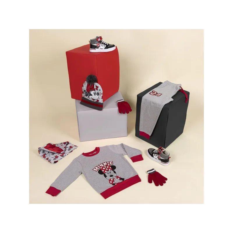 Zimný set v darčekovom balení (čiapka, nákrčník, rukavice) MINNIE MOUSE, 2200009627