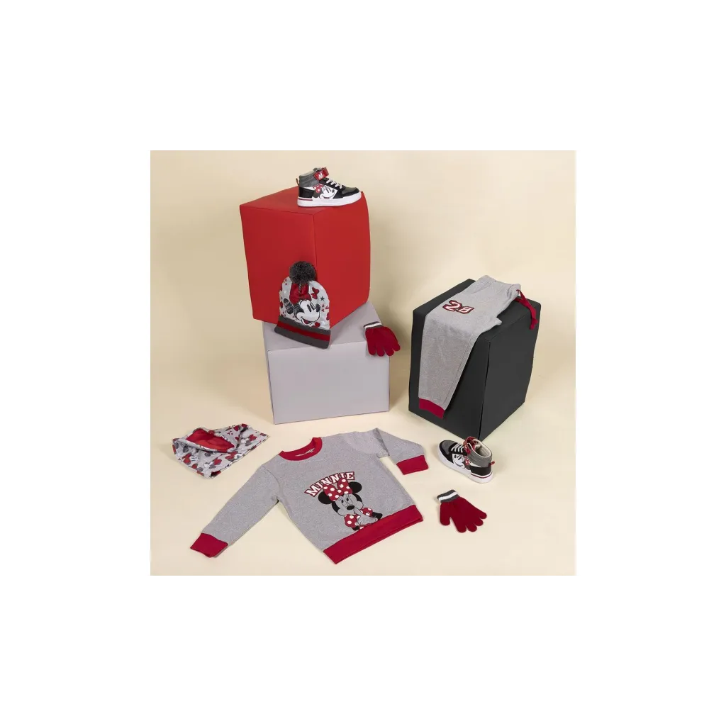 Zimný set v darčekovom balení (čiapka, nákrčník, rukavice) MINNIE MOUSE, 2200009627