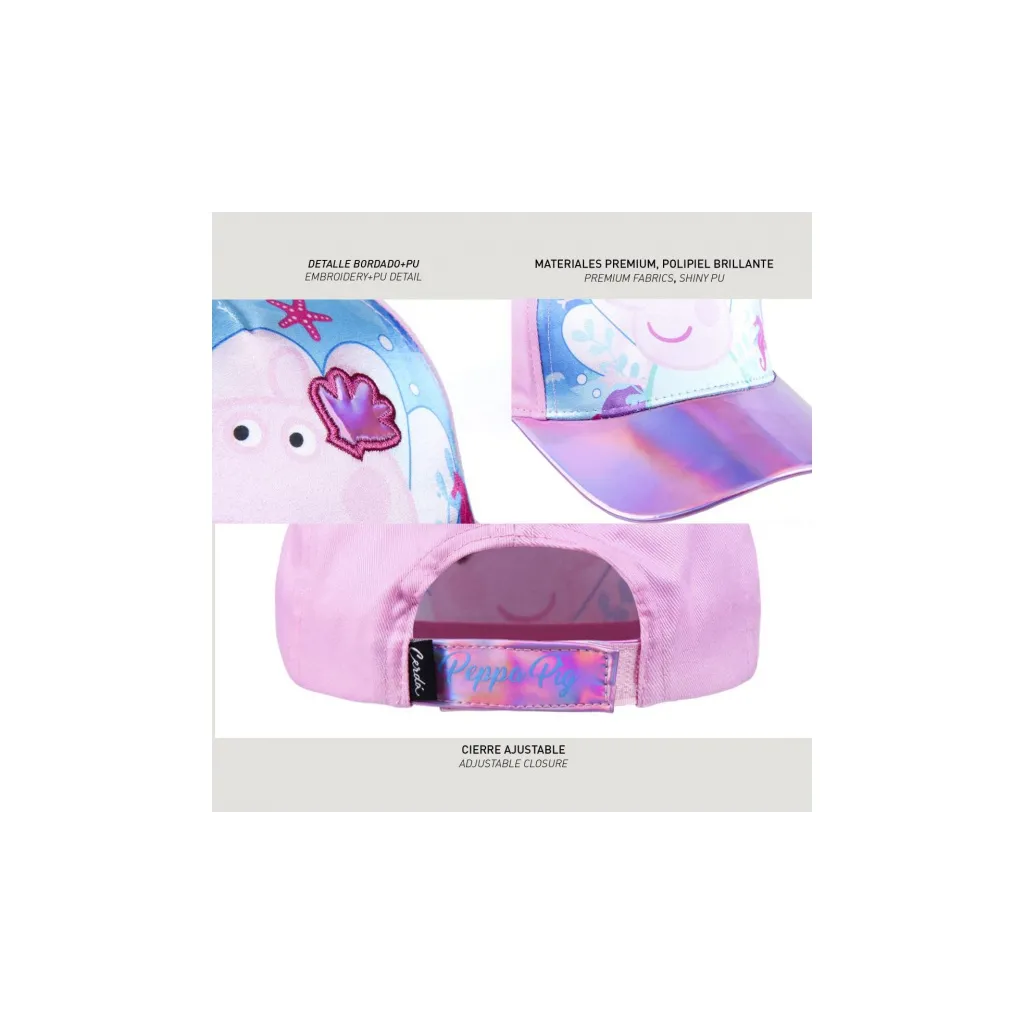 Dievčenská šiltovka PEPPA PIG Metalic, 51cm, 2200009008