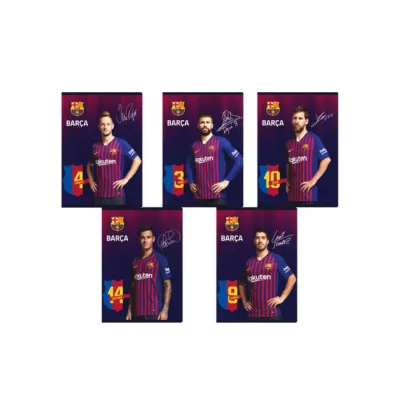 Zošit A5 štvorčekový FC Barcelona, 32 listov, mix vzorov, 102019004