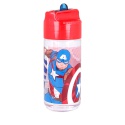 Plastová láhev s výsuvnou brčkom AVENGERS, Transparent Tritan, 430ml, 57736