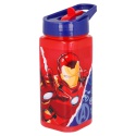 Plastová hranatá fľaša s výsuvnou slamkou AVENGERS, Tritan 530ml, 57714