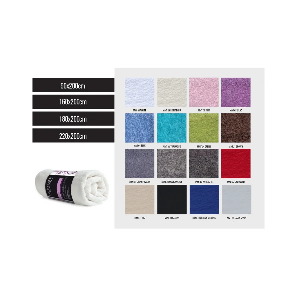 CARBOTEX Napínacie prestieradlo / plachta, Froté Biela, 180/200cm, MMT01