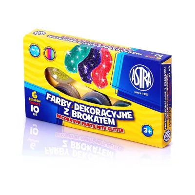 ASTRA Dekorační barvy s glitry 6x10ml, 301116001 ASTRA Dekorační barvy s glitry 6x10ml, 301116001