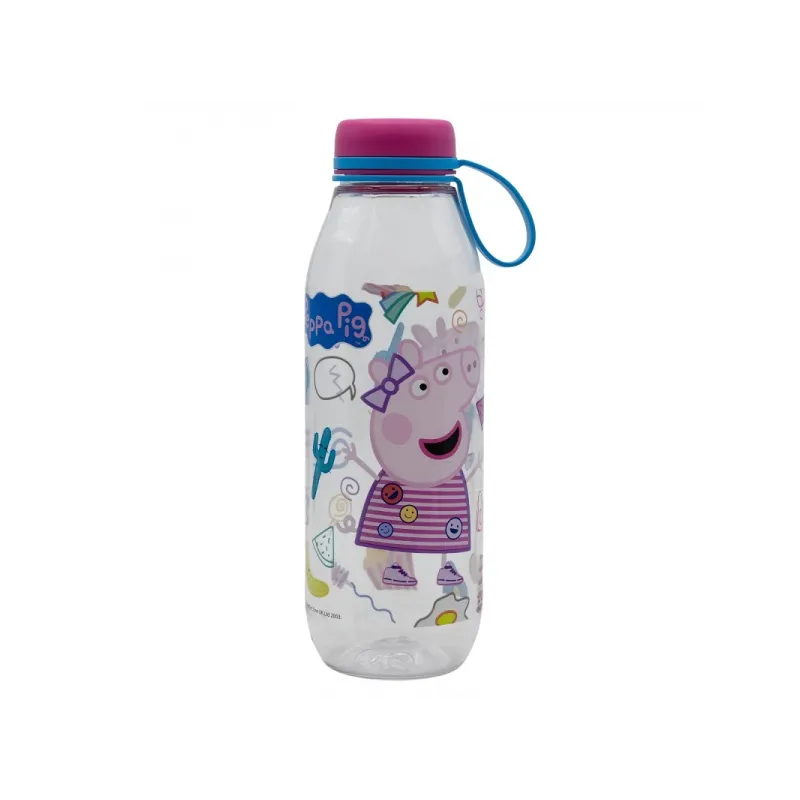 Plastová fľaša so silikónovým pútkom PEPPA PIG, 650ml, 14838