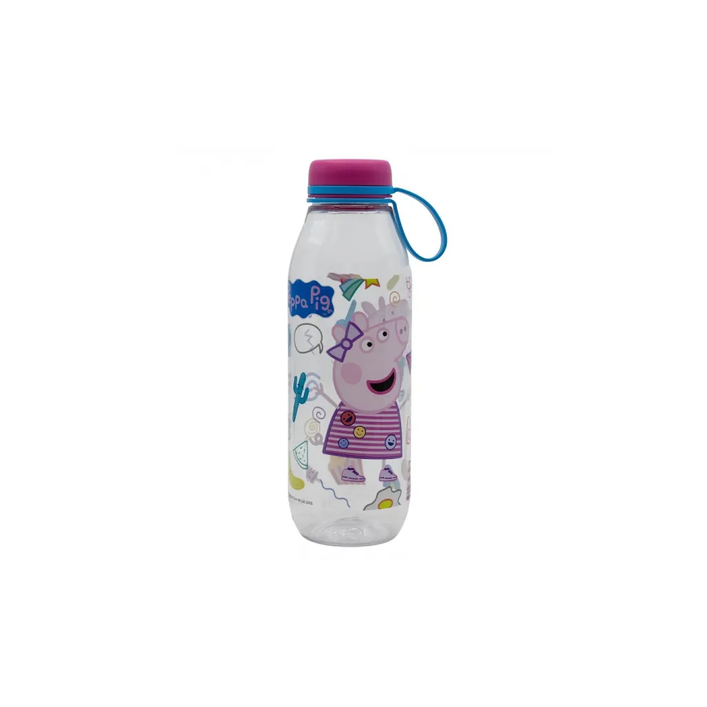 Plastová fľaša so silikónovým pútkom PEPPA PIG, 650ml, 14838