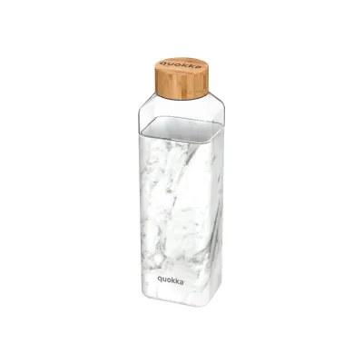 QUOKKA STORM Sklenená fľaša so silikónovým povrchom MARBLE, 700ml, 40020