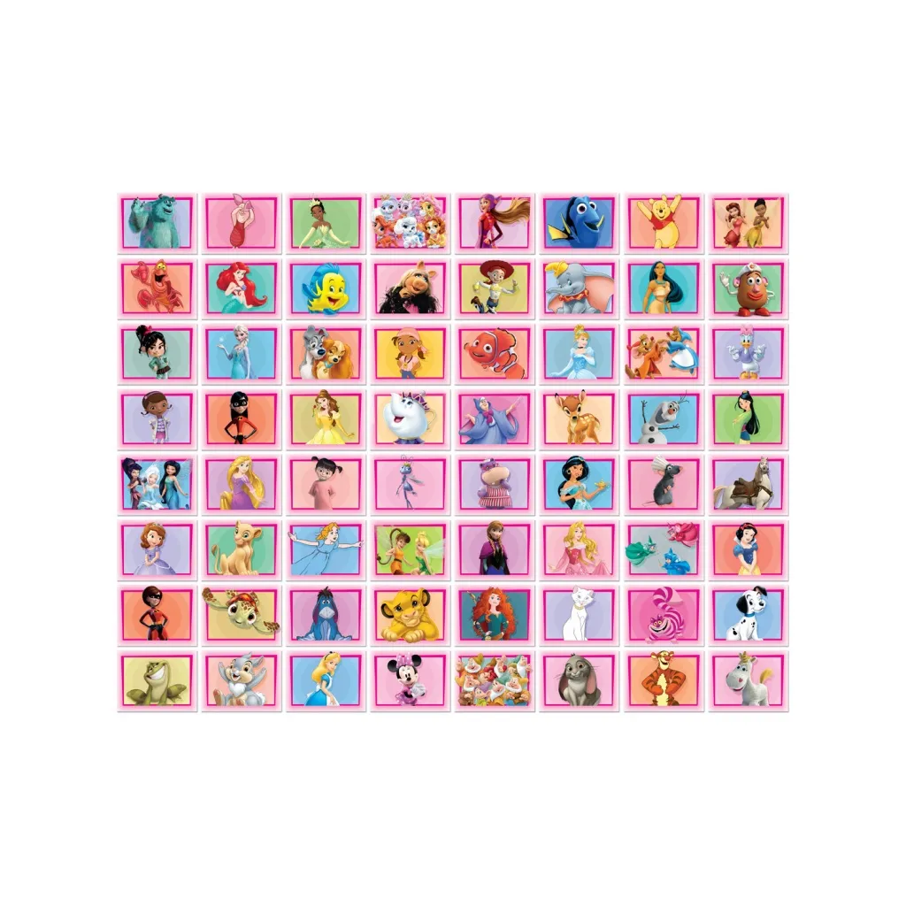WALLTASTIC Dekorační samolepky DISNEY Koláž růžová 64ks, 43176