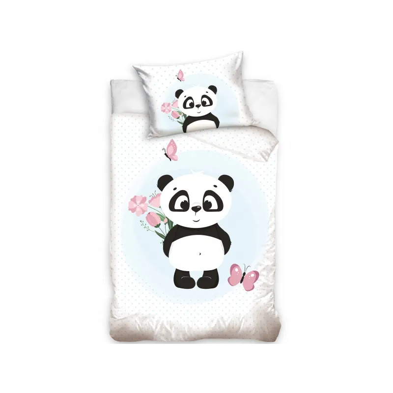 CARBOTEX Detské bavlnené obliečky do postieľky PANDA, 100/135+40/60, BABY226008