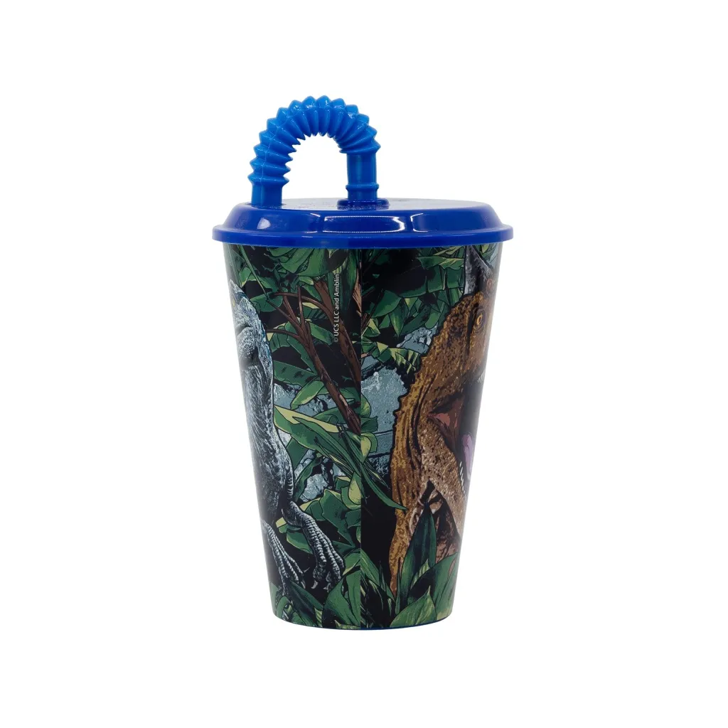 Plastový pohár s víkem a brčkem JURASSIC WORLD Dinosaur, 430ml, 14630
