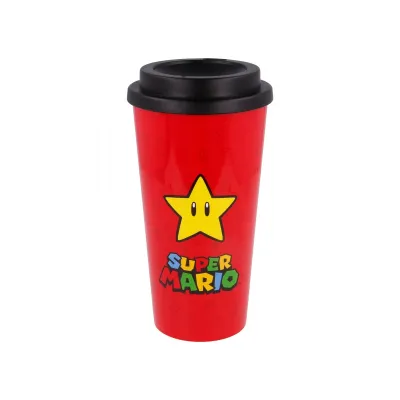 Plastová termo sklenička s víkem SUPER MARIO Star, 520ml, 01379 Plastová termo sklenička s víkem SUPER MARIO Star, 520ml, 01379